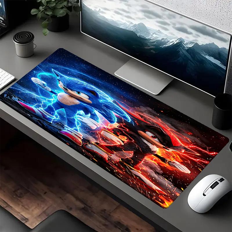 Sonic Theme Mouse Pad, Non Slip Rubber Base, Multifunctional Office & Home Decor, Perfect for Workspace Personalization.