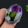 Bi-Color Tourmaline Gemstone 925 Sterling Silver Gift Jewelry Ring Size 9
