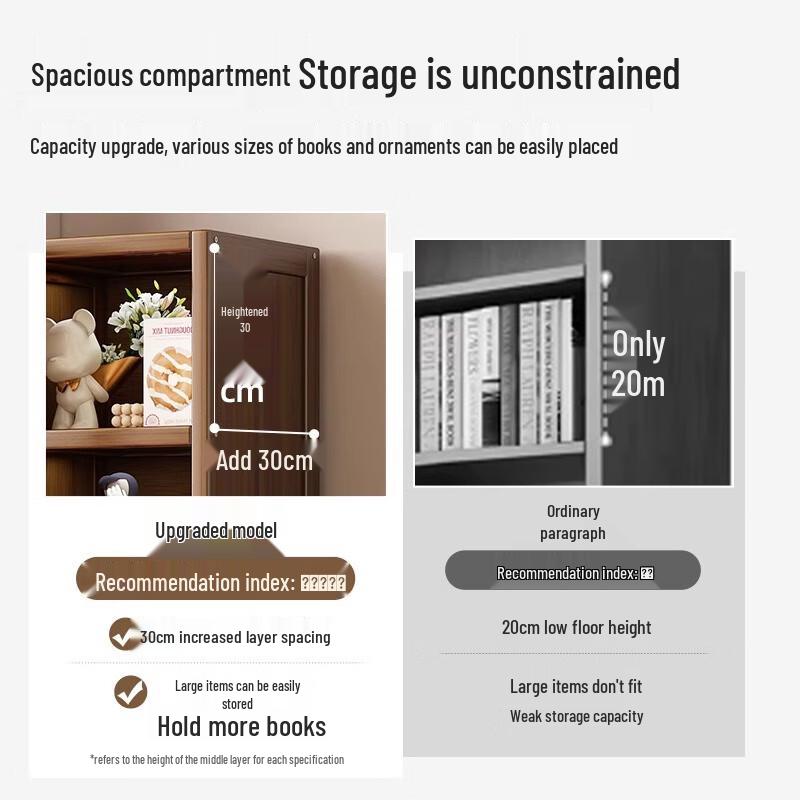 Zunwei Vertical Grain Bookcase with Doors