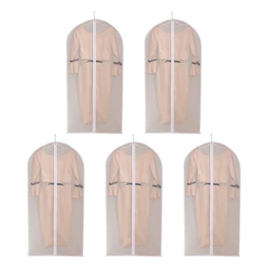 5 шт. чехлы для одежды, пылезащитные, с защитой от насекомых, прозрачные, полностью закрытые, защитные сумки для хранения одежды и пальто