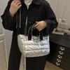 Трендовая модная женская сумка, новая хлопковая сумка большой вместимости на осень и зиму, простая наплечная сумка-тоут