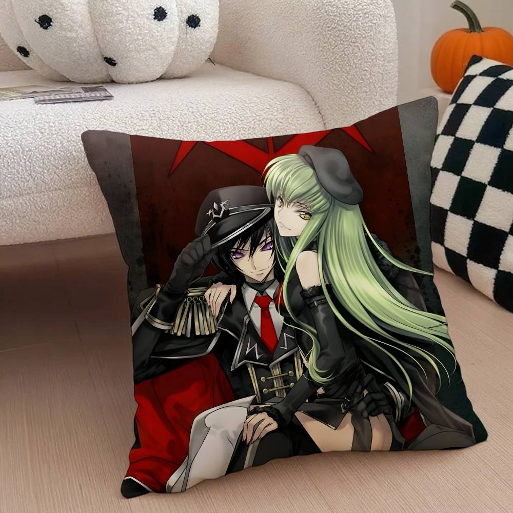 Классическая наволочка для подушки из аниме Code Geass, пылезащитная, с потайной молнией, из шелковистого короткого плюша, чехол для диванной подушки