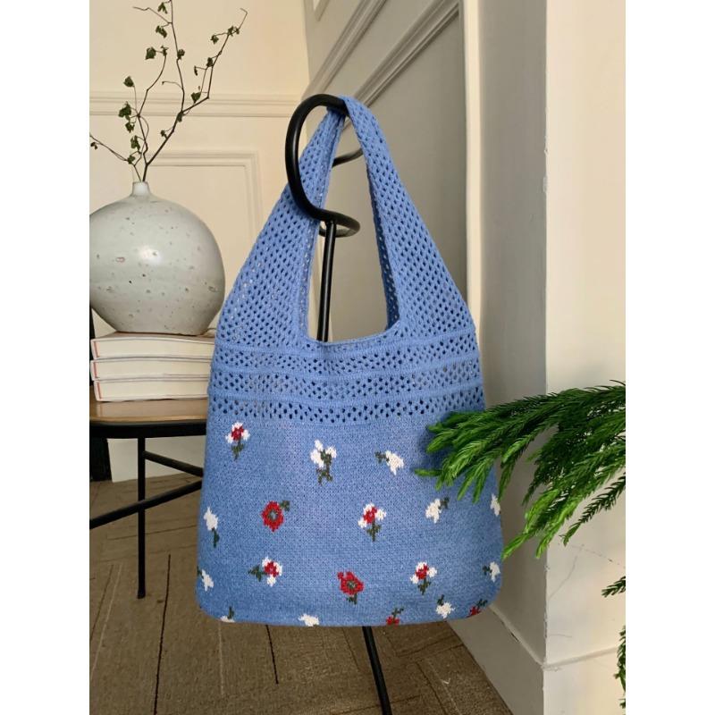 Vintage Knit Bag Large Capacity Tote Bag Woven Bag Handbag for Women