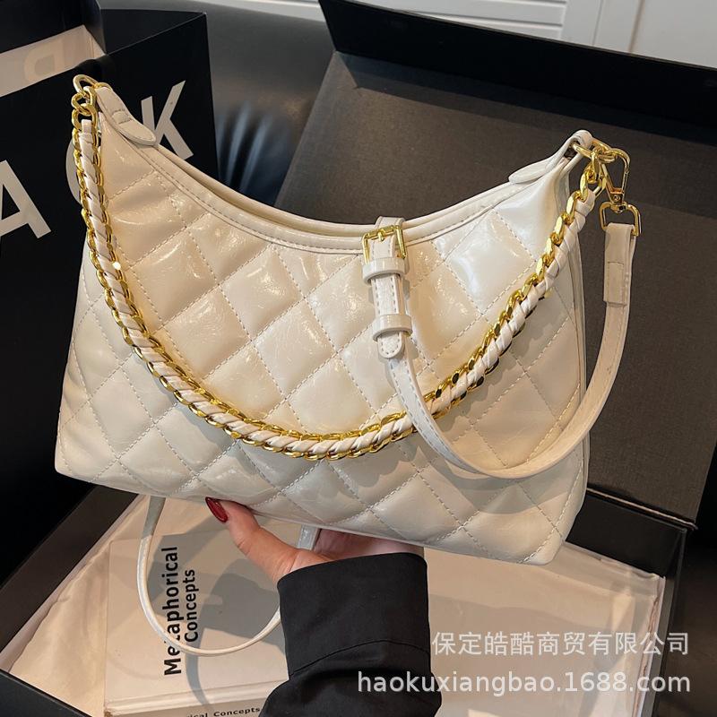 Сумка-цепочка ромбовидной формы женская весенне-летняя ретро 2025 новая универсальная сумка через плечо и мессенджер, высококлассная, для работы и поездок