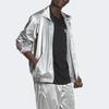 Adidas Блестящая спортивная куртка с вышитым логотипом Originals и воротником-стойкой, мужская верхняя одежда, серебристый GN4208