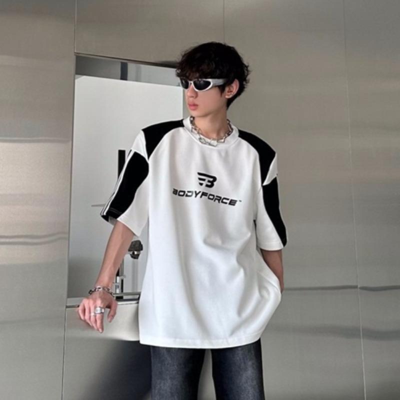 Весна и лето, новая мужская футболка свободного покроя с коротким рукавом и цветным принтом