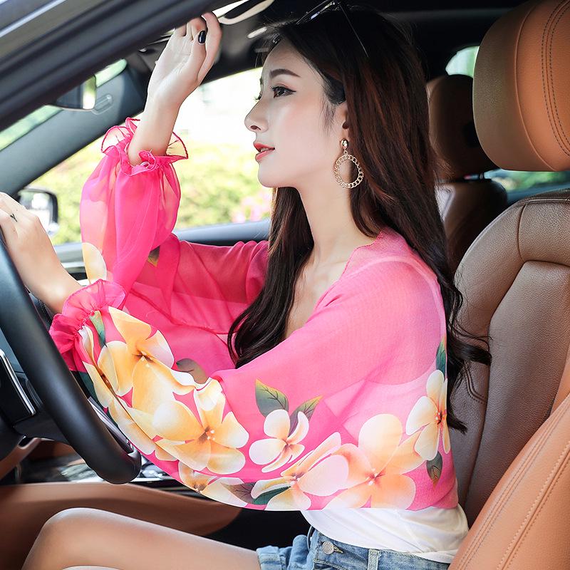 Женский шифоновый плащ с защитой от ультрафиолета - легкая шаль для летних поездок на велосипеде и вождения