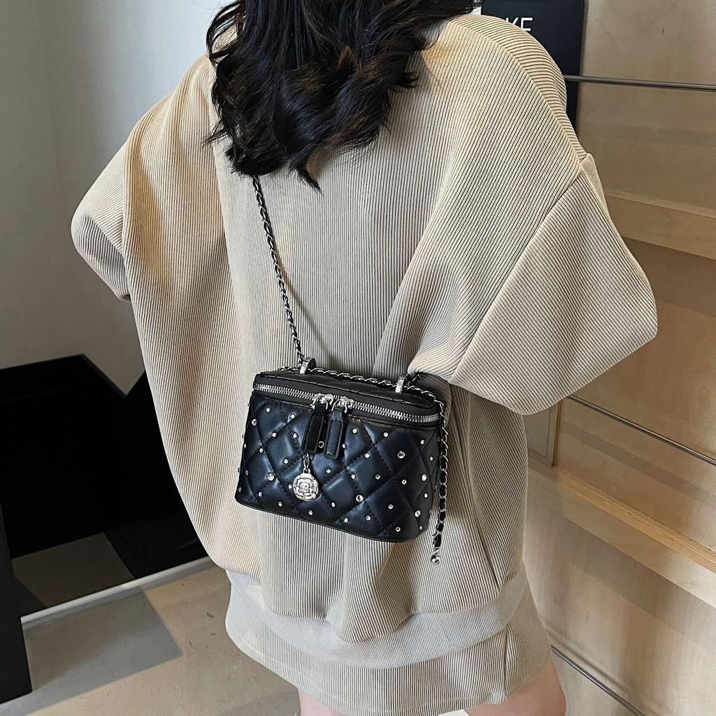 Mini Square Bag 2025 Summer Xiaoxiangfeng Diamond Niche Design Chain High-end Versatile Shoulder Messenger Bag