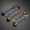 304 Stainless Steel Creative Coffee Spoon Music Note Shape Colorful PVD Stirring Spoon Dessert Shop Gift Spoon