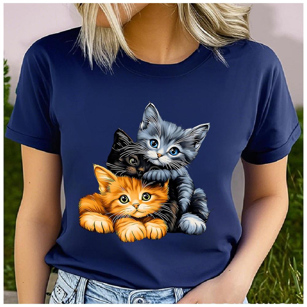 Cotton Cartoon Happy Corgi Dog Graphic Women TShirt Fluffy Welsh Corgi Puppy Pet Owner Daily Casual Short Sleeve Top