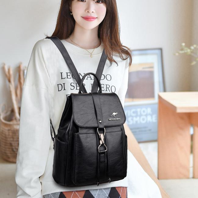 High Quality Leather Backpack Women Leather Travel Backpack School Bags for Teenager Girl Sac Ladies Shoulder Bags