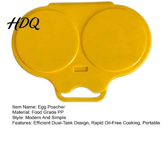 Omelette Maker for Breakfast Dual Cavity Microwave Egg Poacher with Lid & Handle Quick-Heat Steamer Food Grade Plastic Boiler 2 Eggs Oil-Free