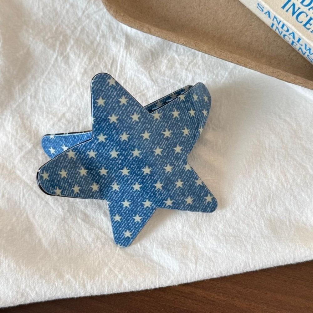 Geometric Acrylic Shark Clip Pentagram Hair Clips Trendy Star Shape Hair Claw  Casual