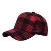 Classic Plaid Print Baseball Cap Unisex Plaid Outdoor Casual Cap Autumn Winter Adjustable Peaked Cap