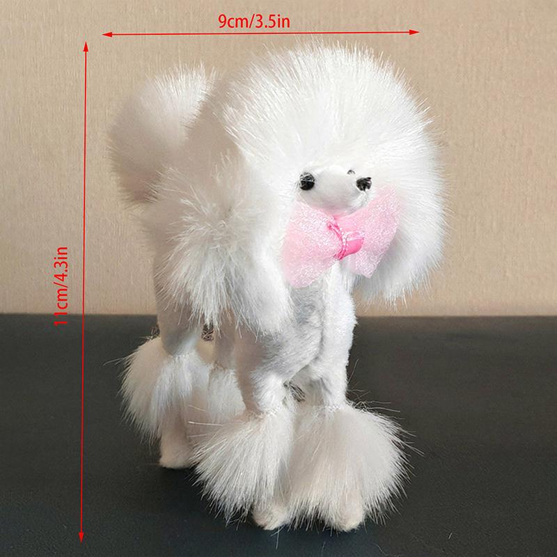 Розовая фигурка пуделя, имитация собаки, плюшевые игрушки, подарок, поделки, украшение для дома, украшение для гостиной