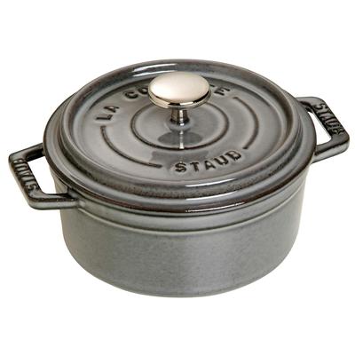 Staub Pico Cocotte Круглый Серый Маленький Горшок Ручной Литой Эмали IH Совместимый Японский La Cocotte Круглый "Mini 12cm" [Авторизованный Продукт] 40509-474