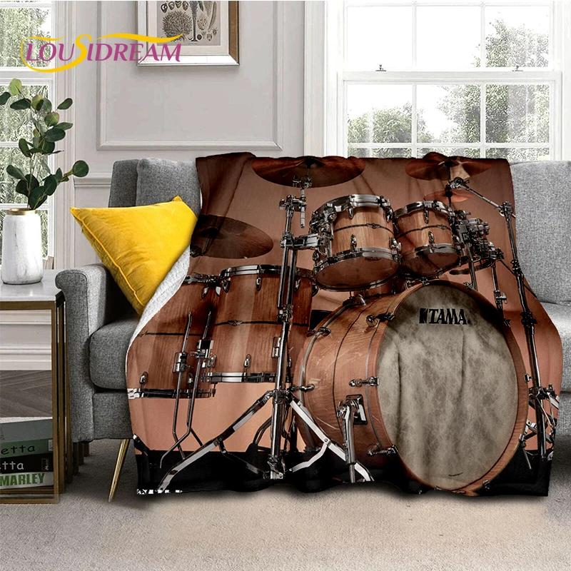 Music Instruments Drum Kit Drum Set Blanket,Soft Throw Blanket for Home Bedroom Bed Sofa Picnic Travel Office Cover Child Gift