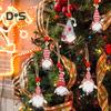 12 Pcs Christmas Wooden Ornaments Hanging Gnome Gingerbread Man Decorations Xmas Tree Pendant for Holiday Home Decor