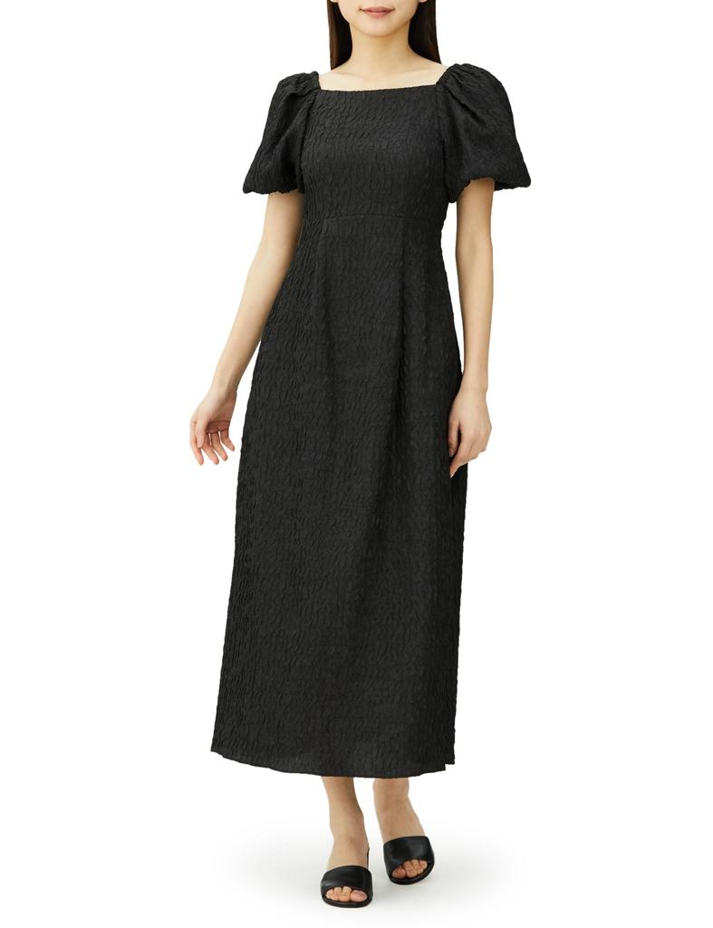 Blurred Flower Back Shank Dress LWFO232122 BLK [Lily Brown] Women's