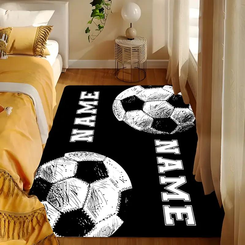 3D Ball Soccer Carpet Living Room Floor Mat Non Slip Bedroom Doormat Washable Home Hallway Area Decor Rug  Kids Play Area Rug