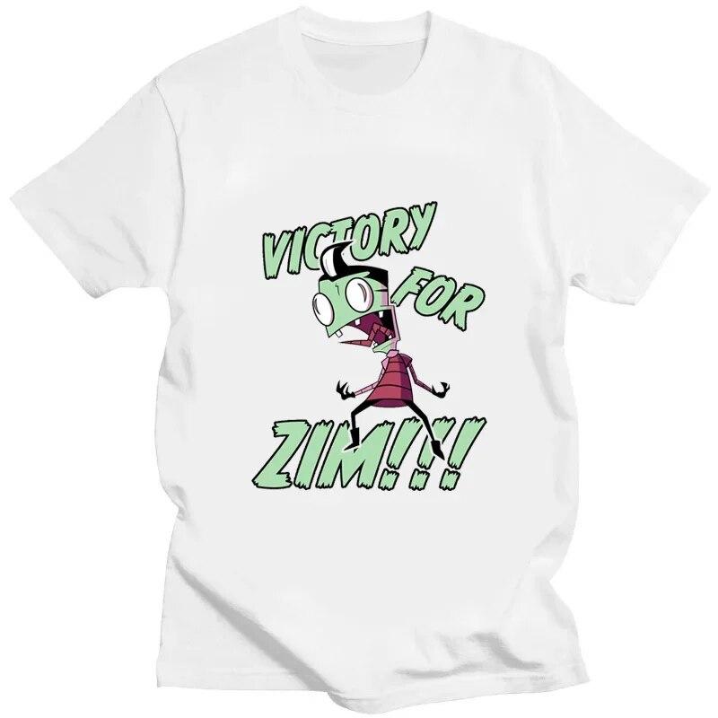 Футболка с рисунком «Захватчик Зим» Kawaii Zim Image, милая футболка с мультяшным принтом, унисекс, женская футболка в стиле ретро, ​​модная футболка для творчества с короткими рукавами