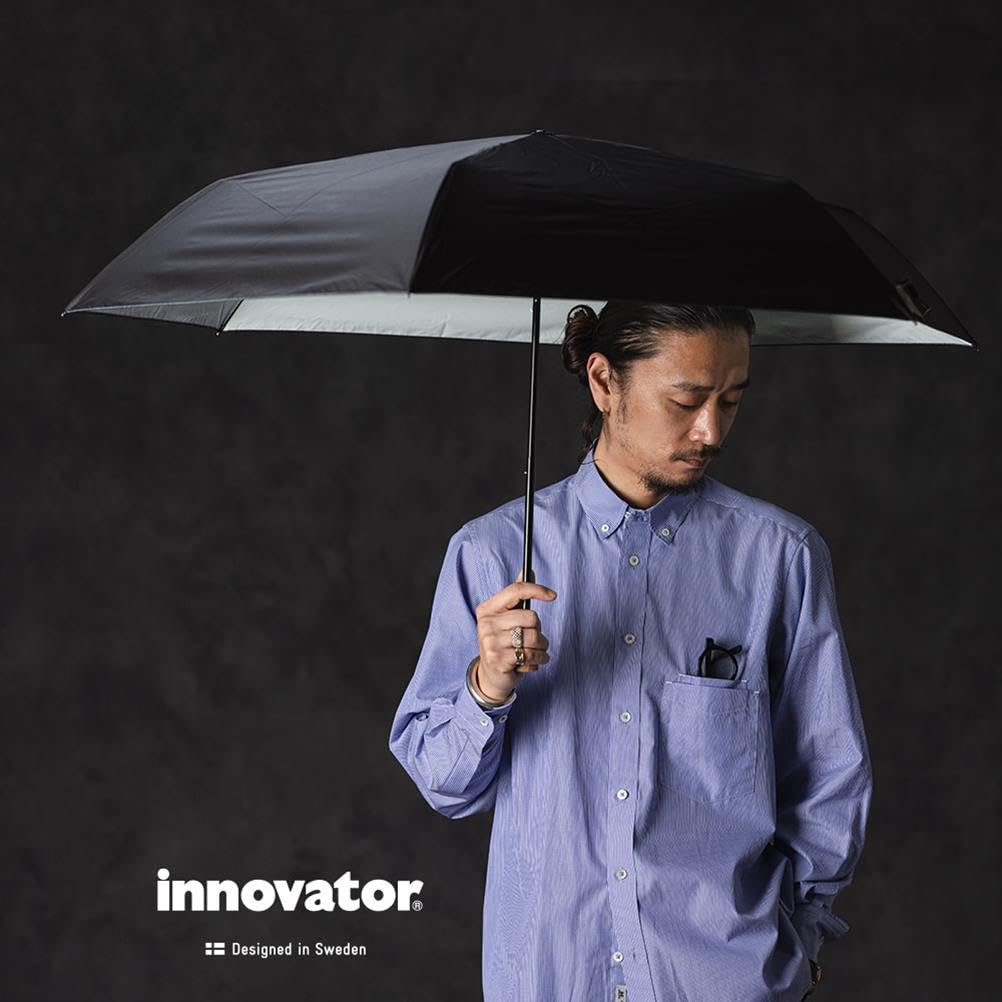 ogawa Широкий складной для защиты от солнца и УФ-излучения и степени затенения или тепла Вода Бледный на молнии для хранения 18724 Зонт, Ручное открытие, 60см, Инноватор,