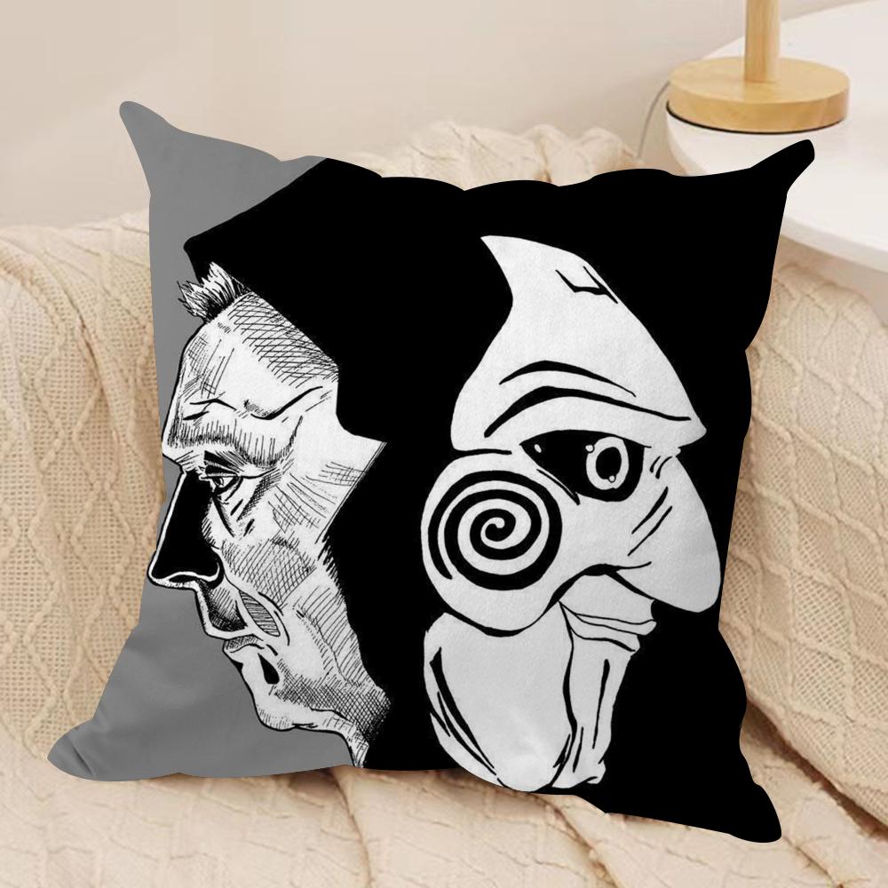 Horror Movie SSaw X Cushion Cover Silky Short Plush DoubleSided Printed Pillow Case for Sofa All Seasons Home Decor Gift