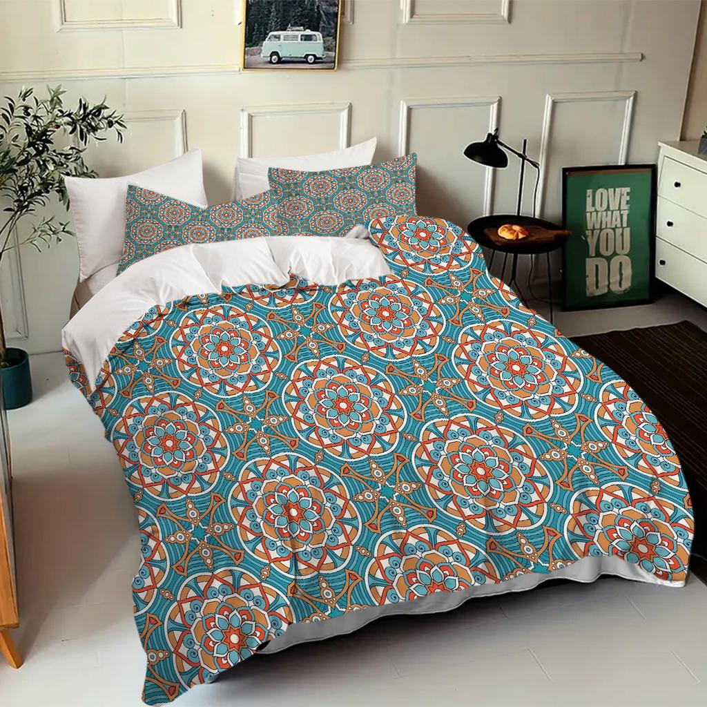 Bohemian Style 3D Printed Quilt Cover Set Datura Flower Exotic Style Bedding Set Luxury Soft Comfortable Polyester Duvet Cover