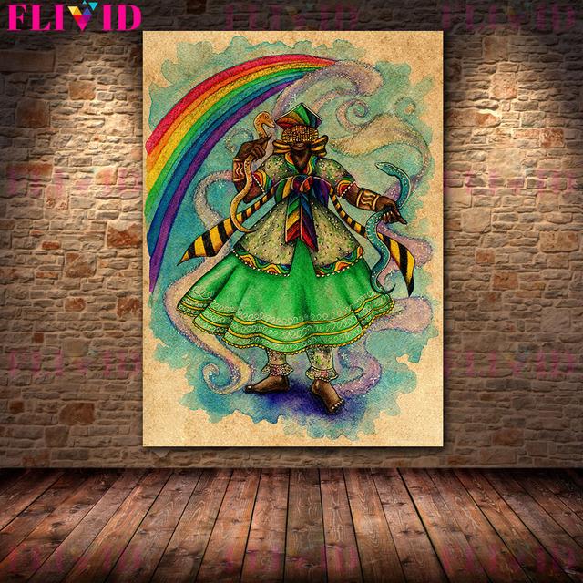 Художественный постер и печать «Злая страна чудес и ведьма зодиака» «Закат Единорог и ведьма пивоварения»