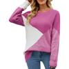 Персонализированный круглый вырез цветной блок женский вязаный свитер свободный пуловер большого размера свитер для женщин