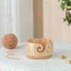 Handmade Wooden Yarn Bowl Smooth Surface with Holes Durable Knitting Storage Organizer Needlework Storage Wooden Bowl