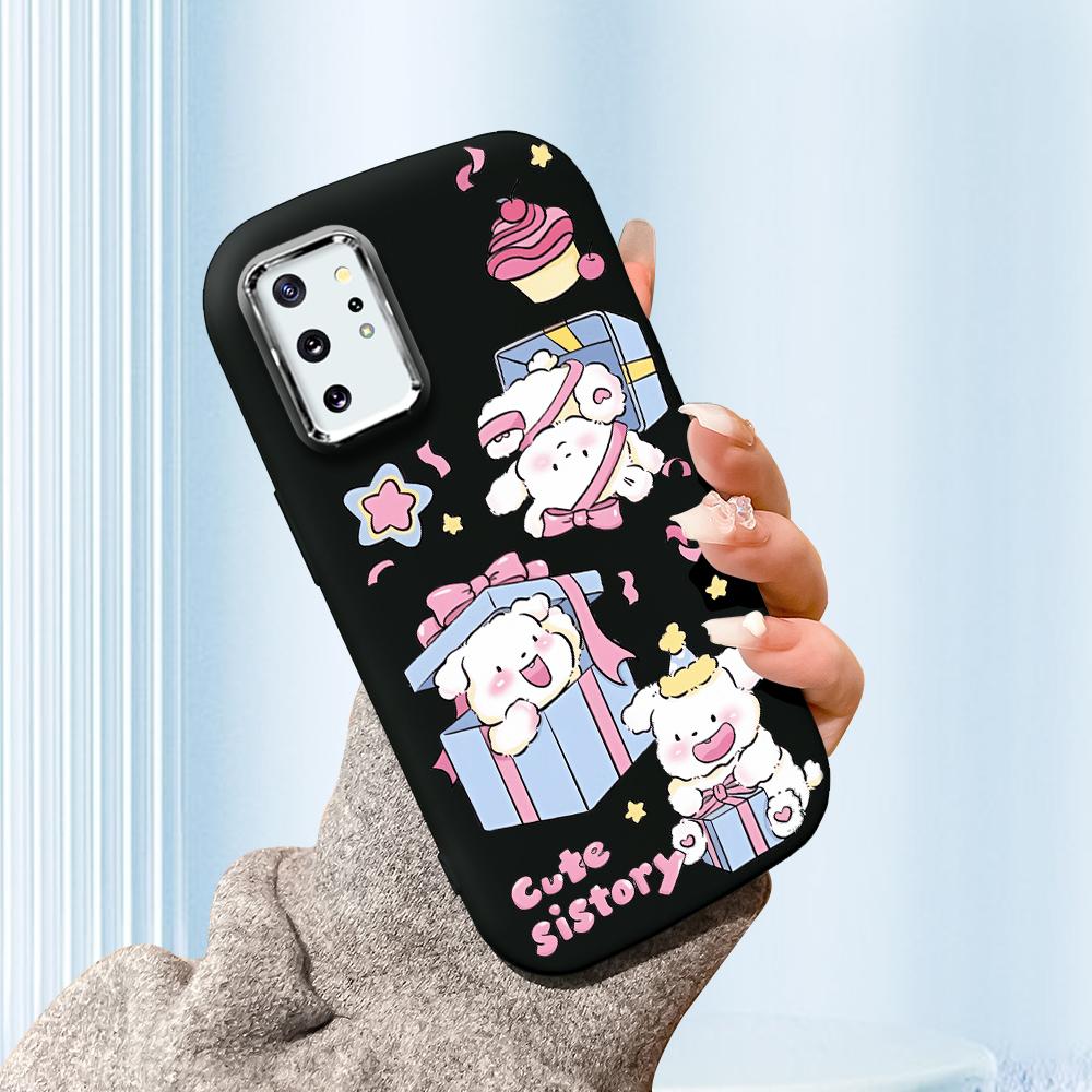 Solid Color Silver Edge Lens Fatty Casing Soft TPU Liquid Silicone Cover Shockproof Phone Case for Xiaomi Redmi Samsung