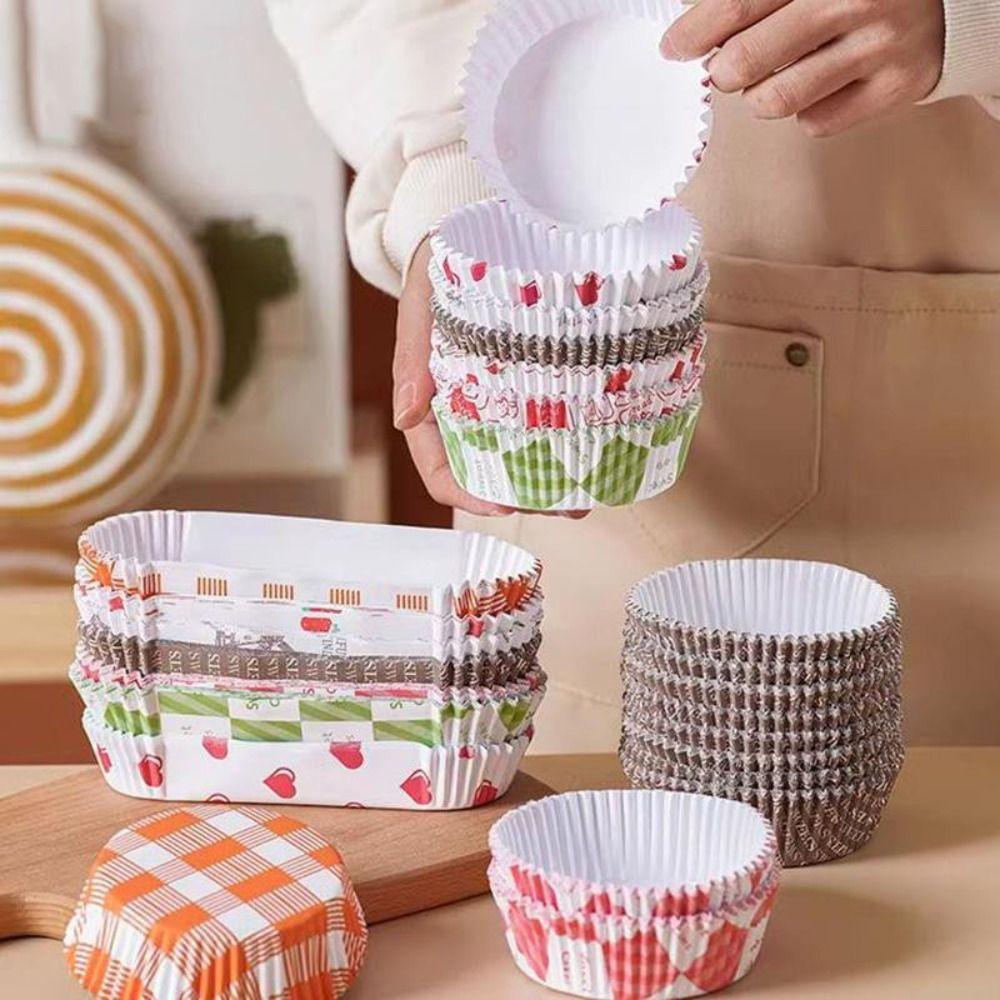 100Pcs Oil-proof Cake Base Trays Disposable Baking Cups Cupcake Liners  for Birthday Party Decor
