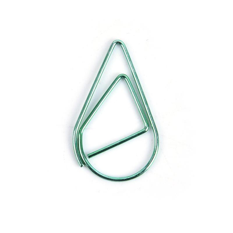 50 шт., металлические скрепки в форме капли, кавайные милые закладки, канцелярские принадлежности