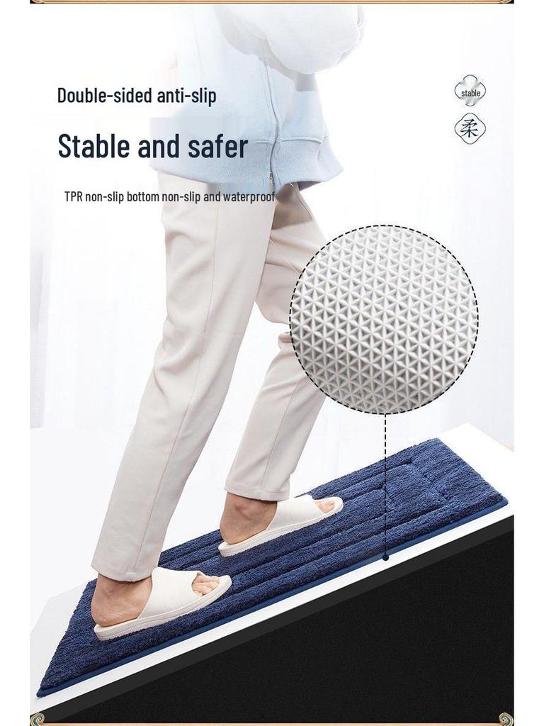 Европейский нескользящий набор для ванной: Впитывающий U-образный коврик для туалета и придверный коврик