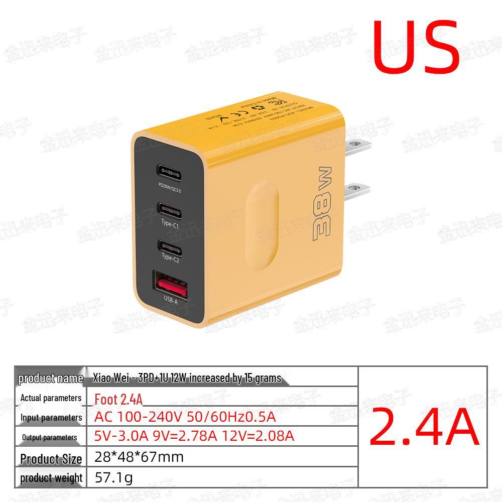 Быстрое USB-зарядное устройство с несколькими портами PD 12 В с вилками EU/US/UK для путешествий