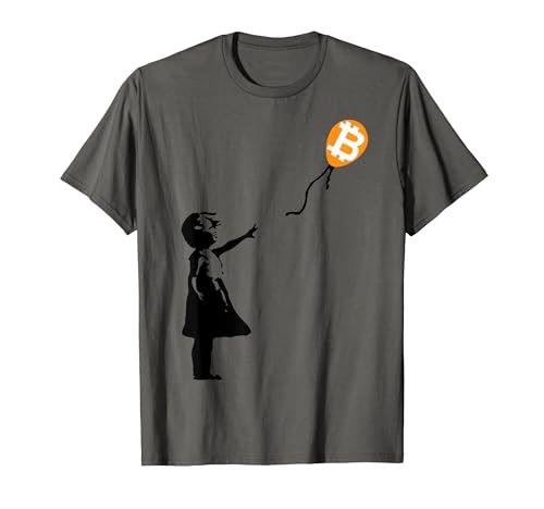 Девушка с шариком BTC крипто Биткоин для киберпанк футболки