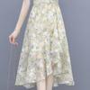 Summer Women's Irregular Chiffon Skirt Half Skirt Floral Skirt Long Skirt