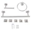Bathroom Hardware Set with Towel Rings Towel Bar Tissue Holder 5 Hooks 304 Stainless Steel Bathroom