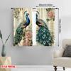 2pcs,2D Plane Printing Light Filtering Curtains Peacock Elegance(3) Versatile Durable Polyester (without Rod) Room Decor Ldeal