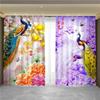Vintage Blue Peacock Series High Shading Curtain Luxurious Design Thick Shading Window Opening Drape Drape ideal for Living Room Bedroom Decor