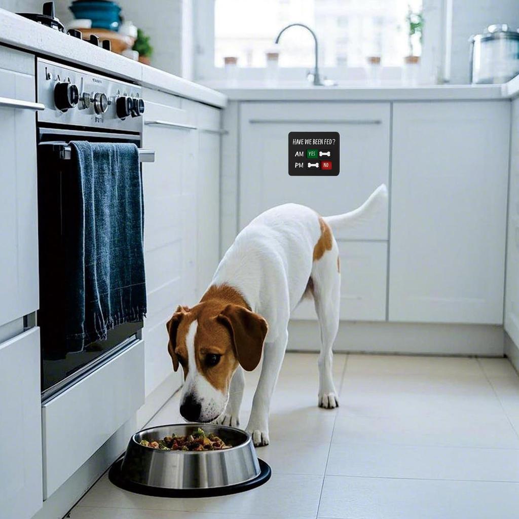 Pet Feeding Reminder Prevent Overfeeding AM/PM Chart Magnets Dog Feeding Reminder Sign for Food Home Apartment Kitchen Door