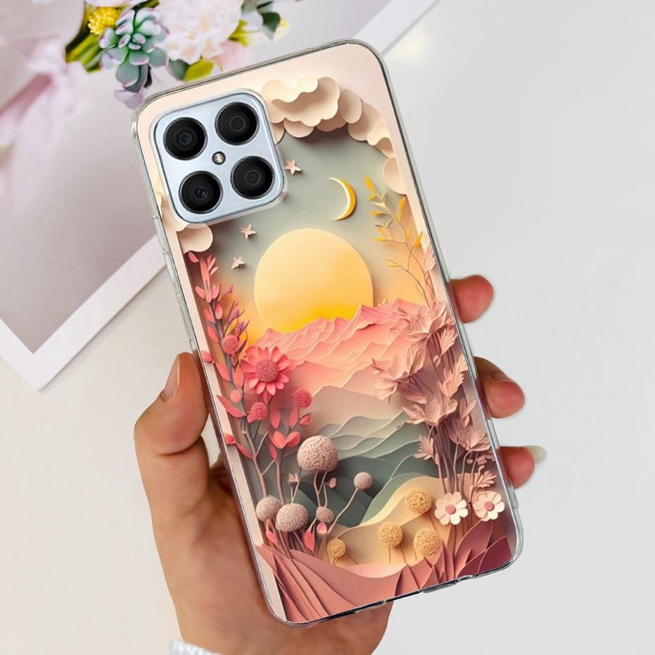 Красивый чехол с принтом для Honor X8 TFY-LX1 TFY-LX2 TFY-LX3 Мягкая задняя крышка из силикона TPU для чехлов телефона HonorX8 X 8 4G