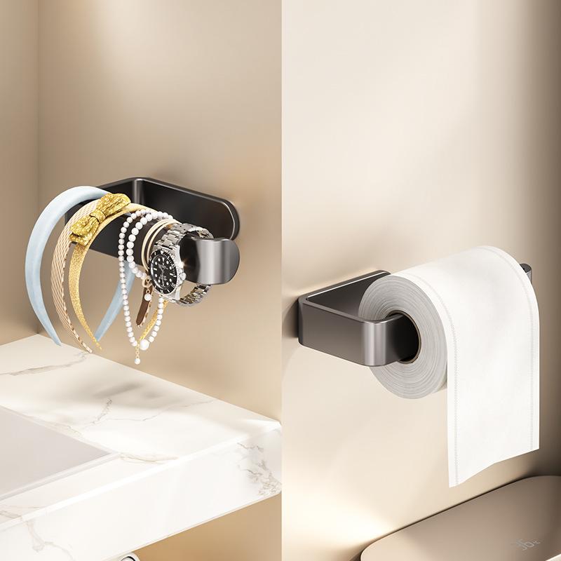 Thickened Plastic Wall Mounted Toilet Paper Holder Rustproof for Home Bathroom Kitchen Washrooms