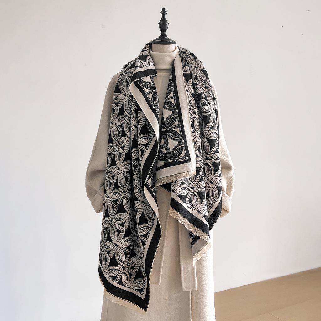 NEW Brand Women Fashion Jacquard Scarf Imitation Cashmere Soft Warm Pashmina Shawl Winter Coldproof Windproof Blanket Scarf