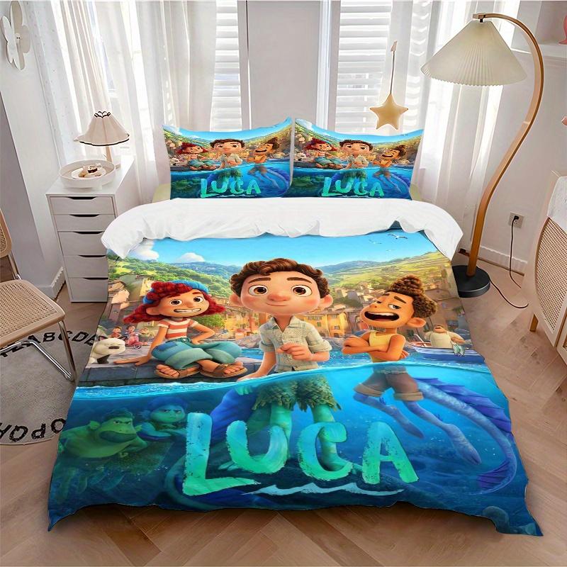 3pcs Luca's Adventure Quilt Cover Set (1 Quilt Cover + 2 Pillowcases Without Pillow Core), High-Definition Printing for Home and Dormitory.Q