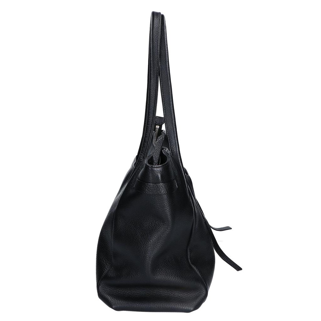 NINA RICCI [Beautiful Condition] Venus Leather Ribbon Tote Bag blackUsed