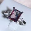 New Dazzling Square Zircon Ring Women  Stamp Flash Zircon Jewelry Party Wedding Birthday Gift
