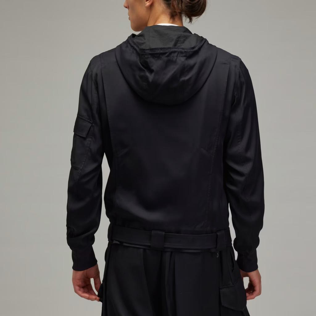 adidas Y-3 Районный твил Худи Повседневная Удобная Куртка с длинным рукавом Мужские топы Черный JD3525