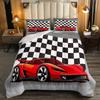 Racing Car Comforter Set, Cool Speed Race Car Down Comforter Twin Size For Kids Boys Girls Teens Bedroom, Automobile Extreme Sport Quilted D